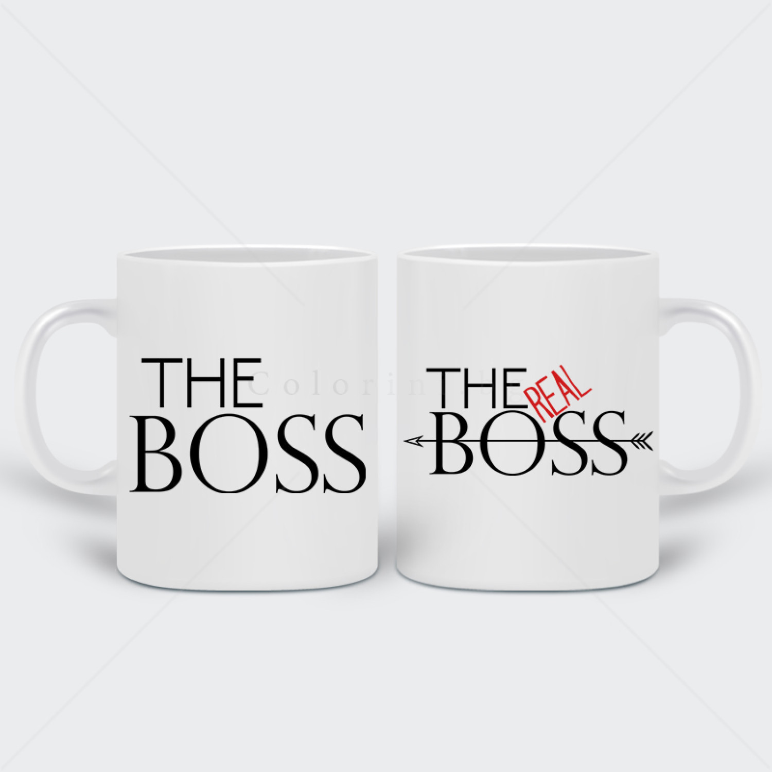 Комплект две бели чаши The Boss