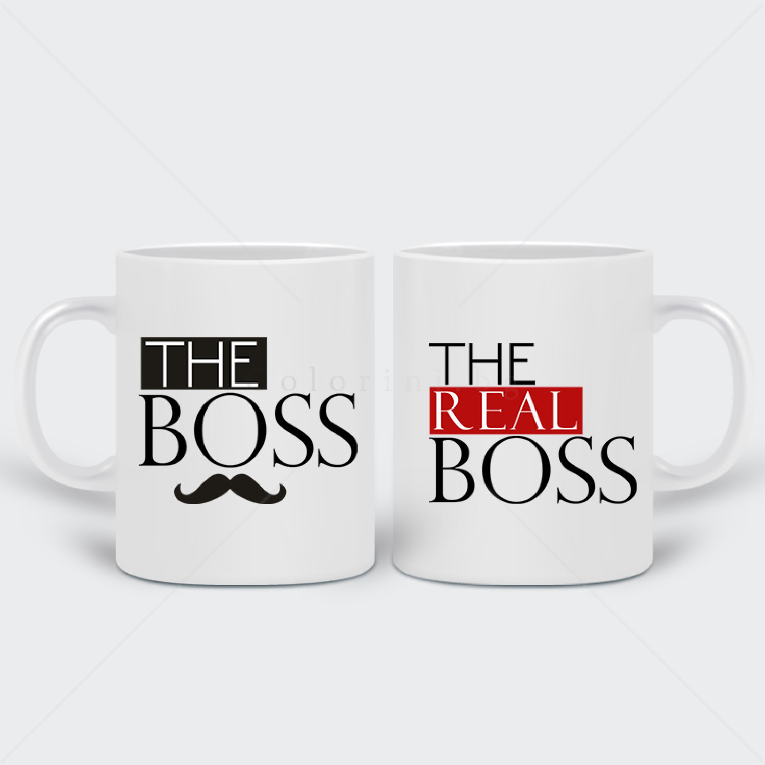 Комплект две бели чаши The Real Boss
