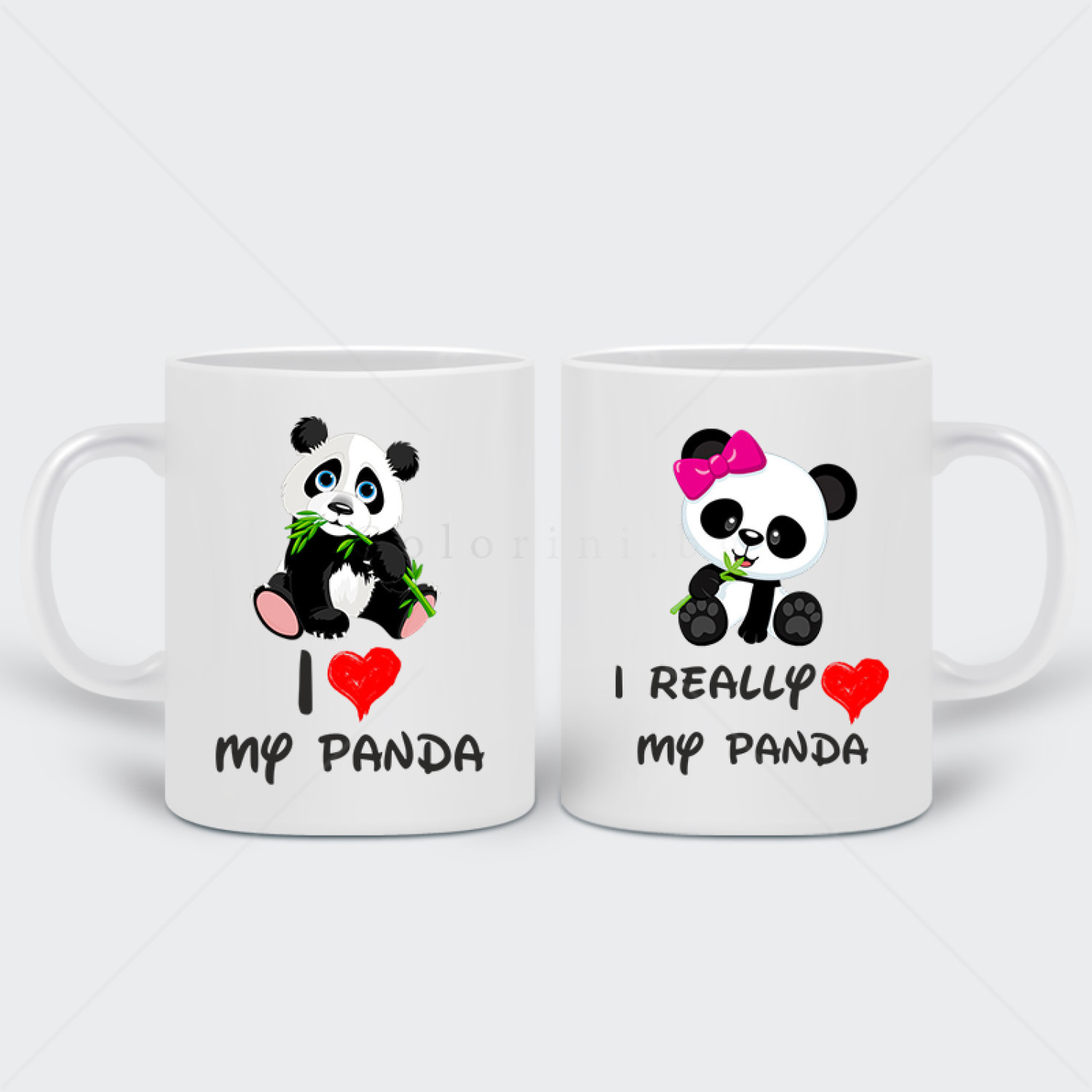 Комплект две бели чаши My Panda