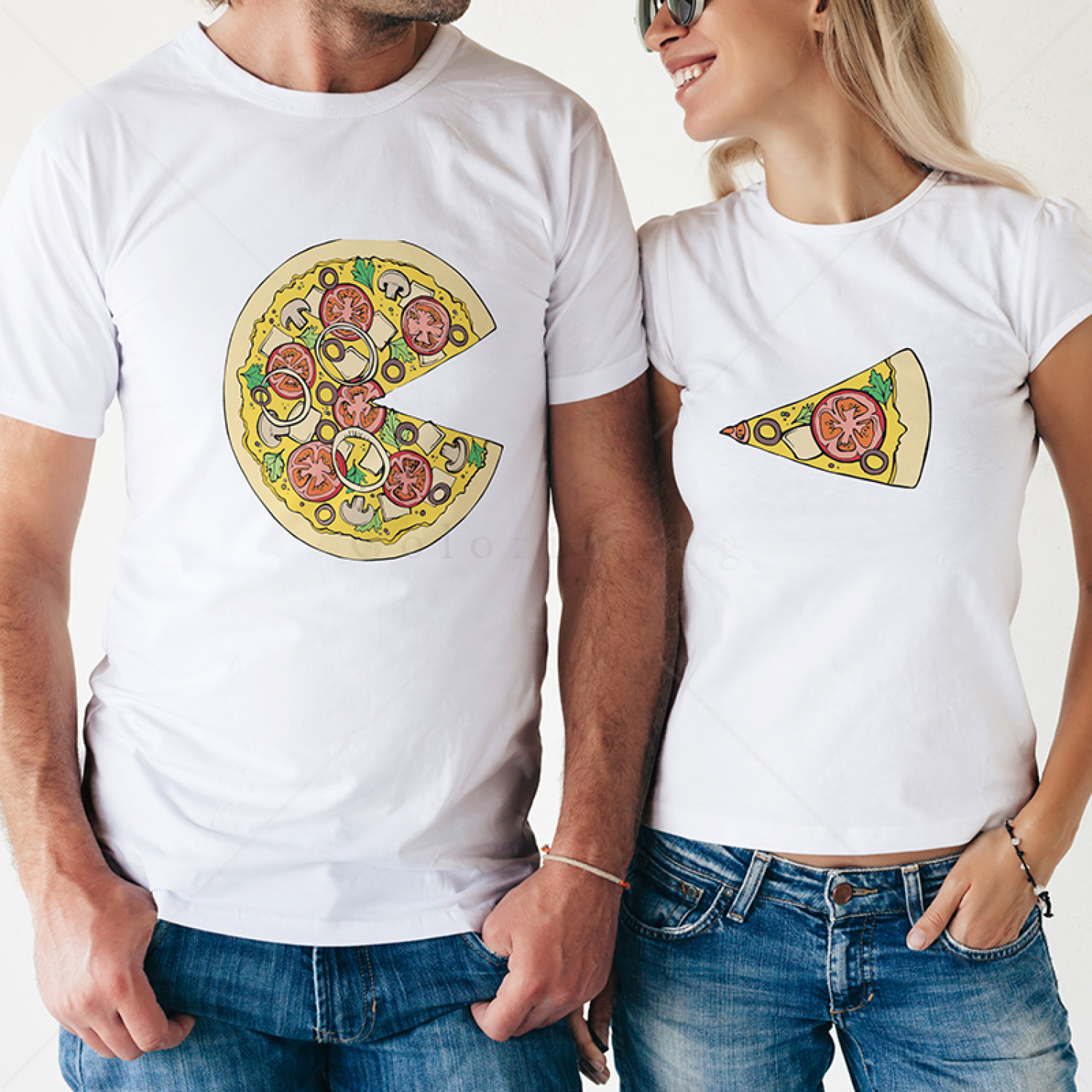 Комплект две Тениски за двойки Pizza