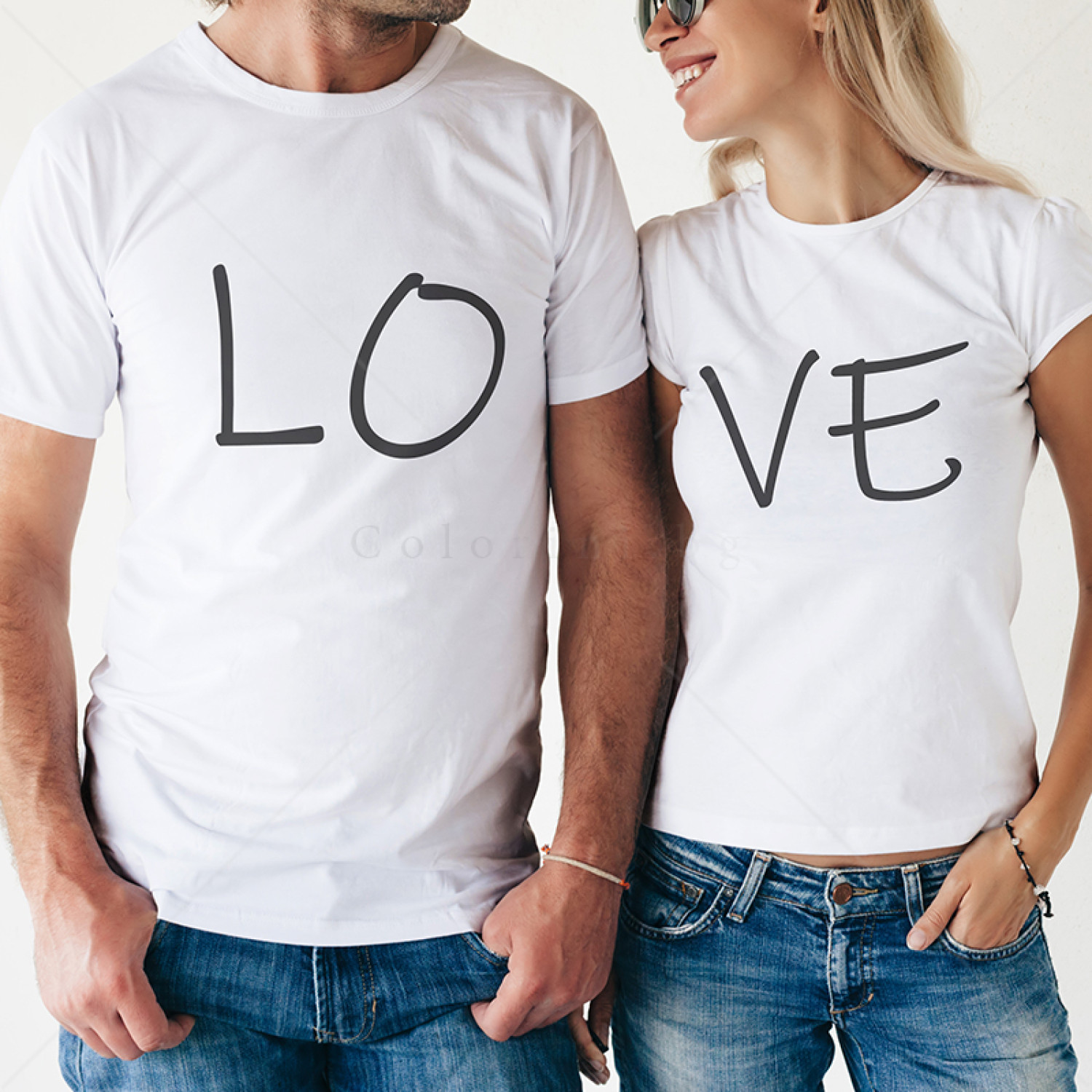 Комплект две Тениски за двойки Love