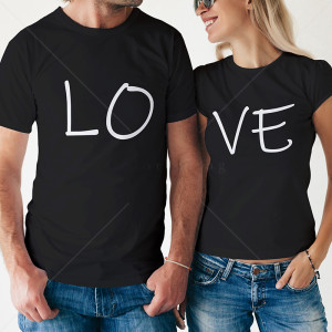 Комплект две Тениски за двойки Love