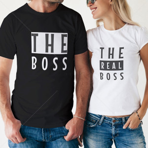 Комплект две Тениски за двойки The Real Boss