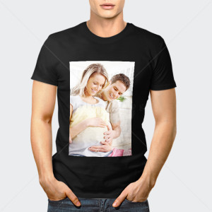 Черна мъжка тениска с ваша Снимка или печат по избор