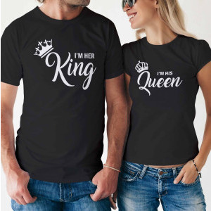 Комплект две Тениски за двойки - King & Queen