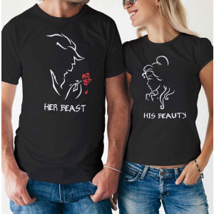 Комплект две Тениски за двойки - Beauty & The beast