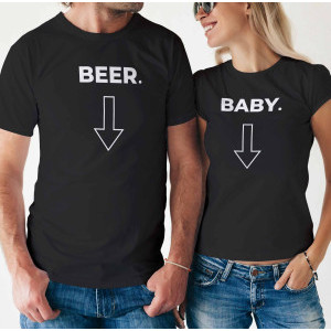 Комплект две Тениски за двойки - Beer & Baby