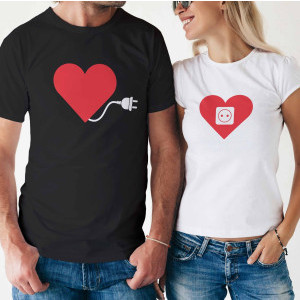 Комплект две Тениски за двойки -  Power love