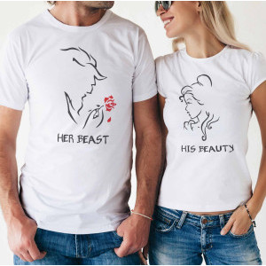 Комплект две Тениски за двойки Beauty & The beast