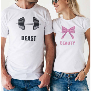 Комплект две Тениски за двойки Beast & Beauty