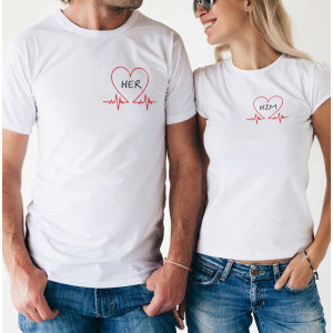Комплект две Тениски за двойки Him & Her