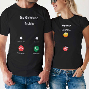 Комплект две Тениски за двойки - calling