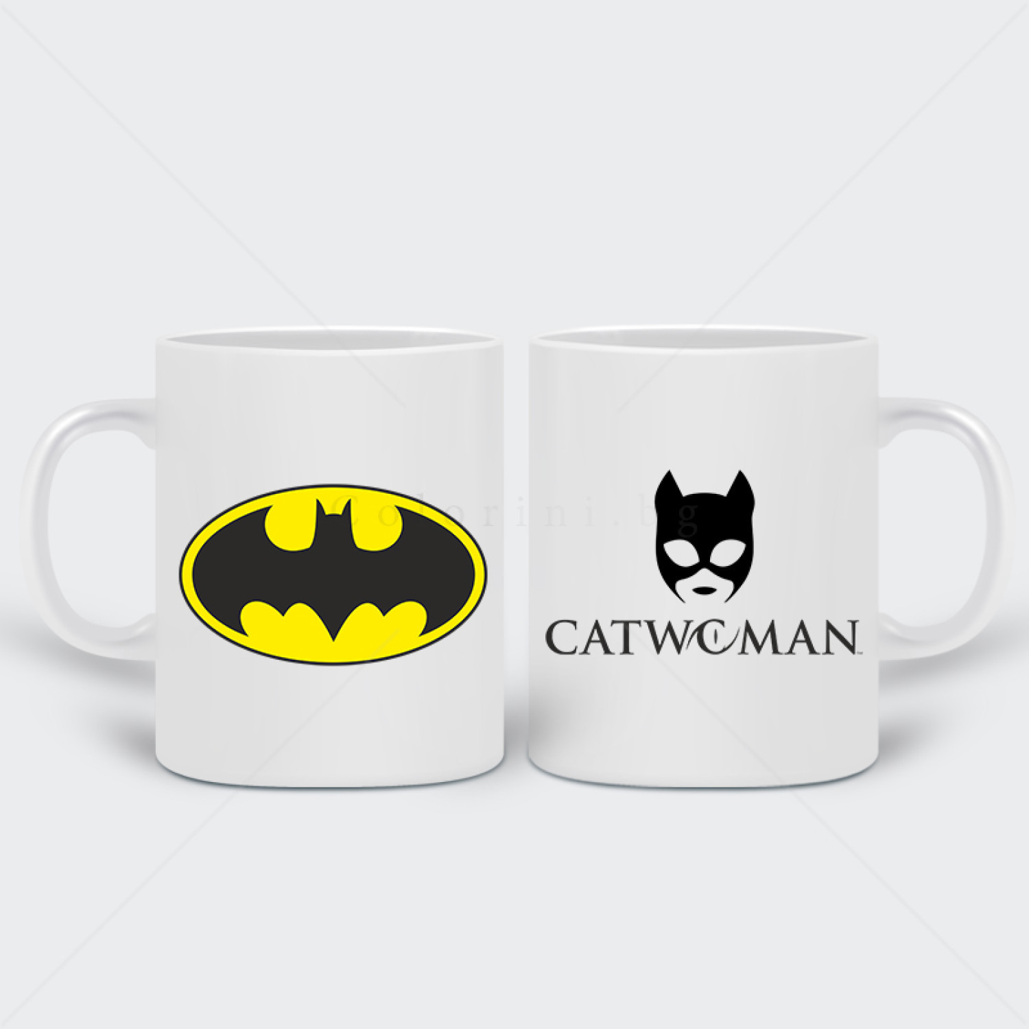 Комплект две бели чаши Batman