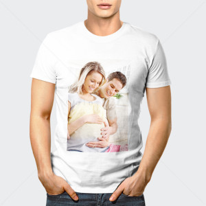 Бяла мъжка тениска с ваша Снимка или печат по избор