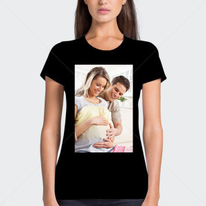 Черна дамска тениска с снимка или печат по избор