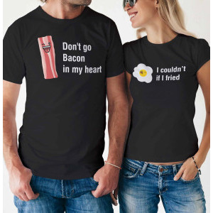 Комплект две Тениски за двойки - Bacon & Fried egg