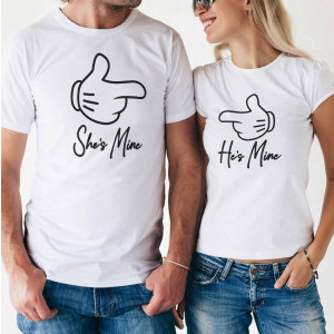 Комплект две Тениски за двойки He's Mine & She's Mine